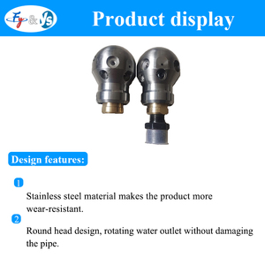Boquilla de chorro esférica de bola giratoria de alta calidad, rosca de 3/8 ", boquilla de chorro de Warthog de acero inoxidable, desobstrucción de alcantarillado <span class=keywords><strong>para</strong></span> lavado - Product Image 6