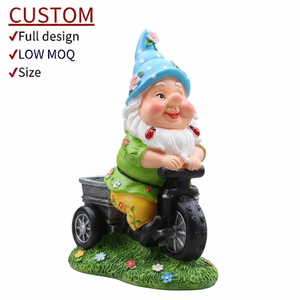 Statue de jardin gnome cycliste - Figurine de <span class=keywords><strong>nain</strong></span> d'extérieur <span class=keywords><strong>en</strong></span> résine pour la décoration de pelouse, ornement de jardin vintage pour patio et cour - Product Image 3