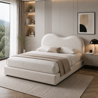Großhandel Minimalistisches Gepolstertes Weiches Bettgestell Modernes Plattformbett Verstellbares Maßgefertigtes Stoff-Kopfteil Designer-Schlafzimmermöbel