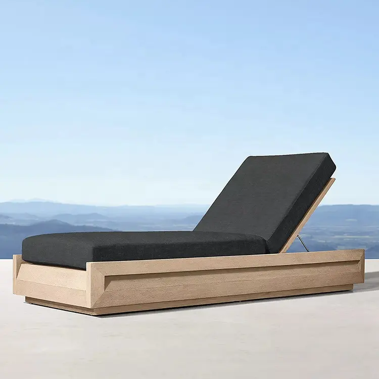 Nóng Bán Thân Thiện Với Môi Hồ Bơi Ghế Ngoài Trời Sun Lounger GIƯỜNG GỖ