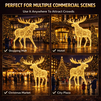 Éclairage LED extérieur en forme de renne pour projets commerciaux, décoration de parcs et places, éclairage de Noël