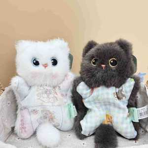 Duoerman - Peluche de <span class=keywords><strong>Gato</strong></span> de Poliéster Súper Suave con Peso, Muñeco de Peluche Siamese Negro Pequeño, Figura de 11-30 cm, Regalo de Cumpleaños - Product Image 2