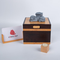 Urnes pour animaux de compagnie en bambou écologiques de luxe pour les cendres de chien, forme rectangulaire, urne commémorative pour crémation