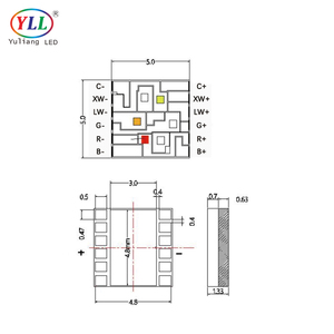 Công suất cao 6 Wát rgbww Led Chip điốt SMD đầy đủ màu sắc 625nm 525nm 425nm Đèn hạt màu đỏ màu xanh màu xanh lá cây trắng/trắng ấm - Product Image 5