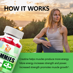 Gomitas de Creatina Monohidrato de Marca Privada, Suplementos de 3g para el Crecimiento Muscular, Aumento de Energía para Adultos - Product Image 5