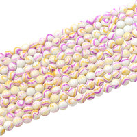 Perles en verre rondes de 8 mm à rayures marbrées, 6 couleurs, motif veineux, perles de cristal en vrac pour bijoux uniques – Stock d'usine en gros