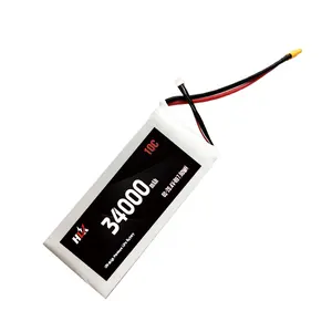 Batería Lipo de alta densidad de energía, 34000mAh, 6S, 10C, polímero de litio, 6S, 12S, Uav, para Dron Rc