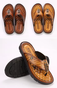 Hot Sales <b>Men's</b> Leather <b>sandals</b> <b>Men's</b> Outdoor Sport Flip Flops slippers <b>Sandals</b> for <b>Men</b> Summer Beach slippers Flat <b>Sandals</b> - Product Image 6
