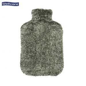 Bouteille d'eau chaude en caoutchouc, 2000 ml, logo personnalisé, portable, couverture en peluche anti-fuite - Product Image 3