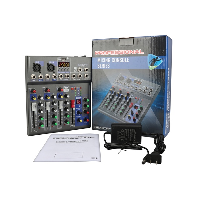 MR04DSP  Professional 4-Channel Audio Mixer With USB MP3 Player Mixing Console of DSP DJ Audio Console Mixer