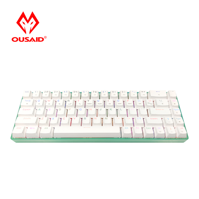 BT 3.0 Dual-mode Compact 68 Key Mechanical Gaming Keyboard 2021 Hot Sale K68 Rainbow Colors for IOS Android Win Usb Desktop RGB