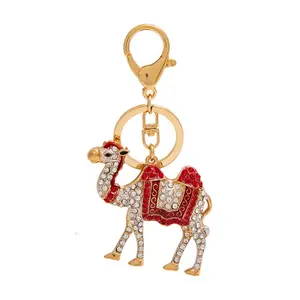 Su ordinazione del Metallo Camel Keychain Sveglio Animale di Cristallo Portachiavi Keychain del Rhinestone di Disegno Cammello Portachiavi Animale