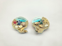 Aimant de réfrigérateur en résine coquille de palourde, souvenir de plage de Majorque, décoration de maison, cadeau de vacances, vente en gros