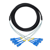 Özel SC LC ST FC Konnektörlü Zırhlı Fiber Optik Kablo 4 Hat 4 Core OS2 Dış Mekan TPU 300m