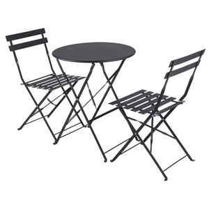 Juego de <span class=keywords><strong>mesa</strong></span> de metal y silla <span class=keywords><strong>plegable</strong></span> moderno para exteriores, muebles de comedor familiares portátiles para <span class=keywords><strong>terraza</strong></span> y jardín para hoteles y patios - Product Image 1