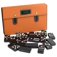 Fabrication personnalisée de haute qualité Double Six dominos ensemble de jeu de domino noir classique pour adultes enfants cadeau cadeau pour domino