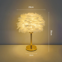 Lampe de bureau LED JACKSUN à plumes blanches E27, lampe de chevet pour chambre à coucher, veilleuse d'ambiance, 15,75 pouces