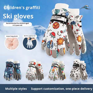 Gants de ski pour enfants, hiver, thermiques, doublés polaire, épais, antidérapants, imperméables, protection UV, coupe-vent, respirants, séparables - Product Image 3
