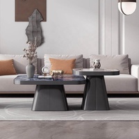 Ensemble de Table en acier inoxydable avec pierre bleue brillante