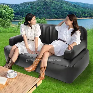 Eco Thicken PVC Double Size Sofa Outdoor Camping Folding Air Chair Living Room Inflatable Sofa