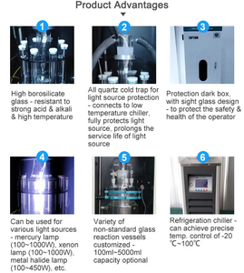 20L-200L Composant photochimique de noyau de bouilloire de réaction automatique polyvalent pour usine de fabrication de laboratoire Moteur 220V - Product Image 2