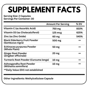 Complément de sureau de haute qualité, formule 8 en 1 avec échinacée, vitamine C et zinc, vitamine <span class=keywords><strong>D</strong></span>, curcuma, gingembre, <span class=keywords><strong>ashwagandha</strong></span> - Product Image 2