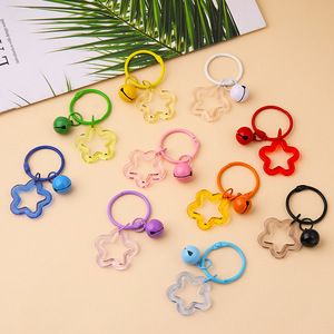 Lindo Llavero de Acrílico con Forma de Estrella, Campanas Coloridas, Estrellas de Cinco Puntas, Cierre de Color Caramelo, Adornos para Bolsos, Llavero para Mujer, Decoración - Product Image 1