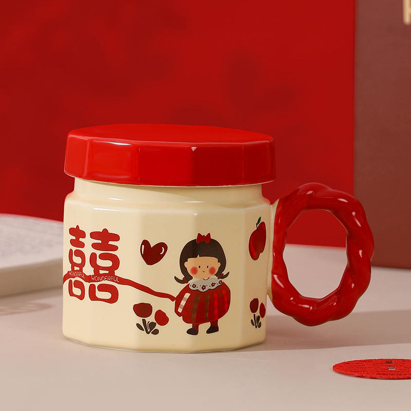 [ฝาปิดแก้ว] ความสุขสองเท่าสีแดง - สำหรับผู้หญิง