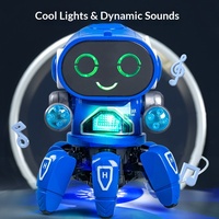 Robot intelligent électrique à six pattes, style TikTok, chantant et dansant, avec effets lumineux et sonores, évitement automatique d'obstacles, jouet en gros
