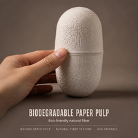 Boîte d'emballage écologique en pulpe moulée de bagasse de canne à sucre, personnalisée, avec couvercle en dôme et base en deux parties pour emballage de tasses