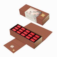 Coffret Cadeau de Luxe Thé Matcha avec Fermeture Magnétique Personnalisée en Carton Ondulé E, Matériaux Recyclés, Auto-érectible, Gaufrage Rouge, Boissons Énergisantes
