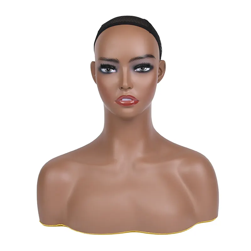 Fashionable High quality and low price Human Female Shoulders Mannequin Head Pvc Head For Wig Display