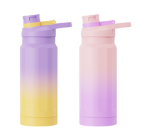 Botella de Agua de Acero Inoxidable 304 con Certificación CE, Duradera, para Deportes, con Pajita, Mantiene las Bebidas Frías o Calientes Durante 24 Horas