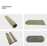 Tapis de yoga ovale en caoutchouc PU avec surface antidérapante mate, tapis d'exercice absorbant les chocs pour le yoga, le Pilates et les entraînements à domicile