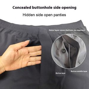 Men's <b>Custom</b> Plain Silk <b>Boxer</b> Shorts Open Pants with Mid-rise Breathable Cotton Knitted Loose Fit Briefs with Logo on Waist - Product Image 2