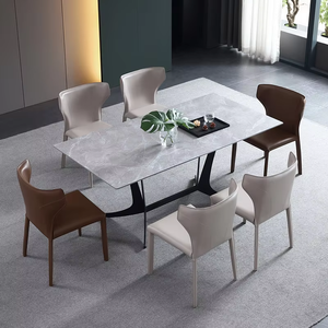 Ensemble de <span class=keywords><strong>table</strong></span> à manger luxueux 2026, décoration de salle à manger, grande <span class=keywords><strong>table</strong></span> <span class=keywords><strong>blanche</strong></span>, <span class=keywords><strong>table</strong></span> à manger coulissante et ensemble de chaises - Product Image 5