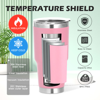 Gobelet personnalisé de 30 oz avec revêtement en poudre, mug isotherme en acier inoxydable avec couvercle, gobelet à double paroi isolé au laser, mug à café de voyage