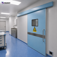 Portes pour hôpital, porte coulissante hermétique automatique, porte coulissante médicale hermétique mains libres avec fenêtre d'observation