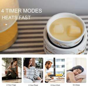 Aromaterapi balmumu erir elektrikli seramik yağ yakıcı balmumu eriyik sıcak Vintage çay işık ağda ısıtıcı kiti - Product Image 4