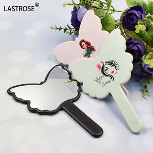 Mini Portable Light Makeup Mirror butterfly Shape Handheld Cosmetics <b>Tools</b> Pocket pink Mirror - Product Image 3