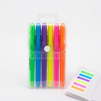 Lot de 6 surligneurs colorés à encre vive, pointe biseautée, emballage en sachet suspendu en PET
