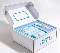 Boîte d'avion pour fournitures médicales personnalisées avec insert en éponge de velours, boîte d'emballage en carton pour trousse de premiers soins avec logo personnalisé imprimé