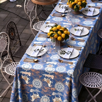 Nappe Jacquard Vintage Noire Motif Mandala Cheval, Housse de Table Tissée pour Mariage, Banquet, Fête de Jardin, Décoration d'Hôtel