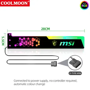 Coolmoon - Suporte de suporte para GPU RGB Gaming PC, acessório de venda direta para computador, suporte para placa gráfica GPU Riser de 28 cm em estoque