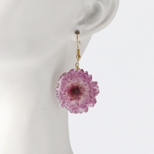 <span class=keywords><strong>Orecchini</strong></span> pendenti in resina fatti a mano con fiori secchi, design Ortensia e Pansé, bestseller per donna, ideali per aree panoramiche - Product Image 3
