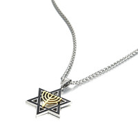 Michael koraiwu — bijoux religieux en acier inoxydable, bijoux religieux, Double ton, en or et argent, pendentif, étoile religieuse de David