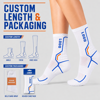 Chaussettes de sport personnalisées avec logo, chaussettes de course athlétiques pour hommes, respirantes, en maille, avec coussinets en tissu éponge, chaussettes de sport en coton et élasthanne tricotées