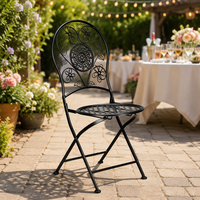 Chaise pliante décorative de style bistrot français, chaise de jardin en métal pour terrasse, chaise d'extérieur pour mariage, événement, banquet, usage commercial