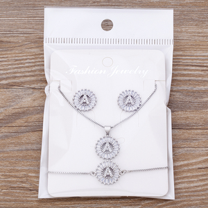 QIKU vendita calda 26 lettere collana + orecchini + bracciale donna iniziale alfabeto ciondolo nome ciondolo rame zircone gioielli set regalo - Product Image 5
