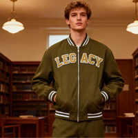 Blousons universitaires vintage de haute qualité pour hommes, grande taille, en laine, avec logo brodé en chenille, style streetwear, pour l'automne
